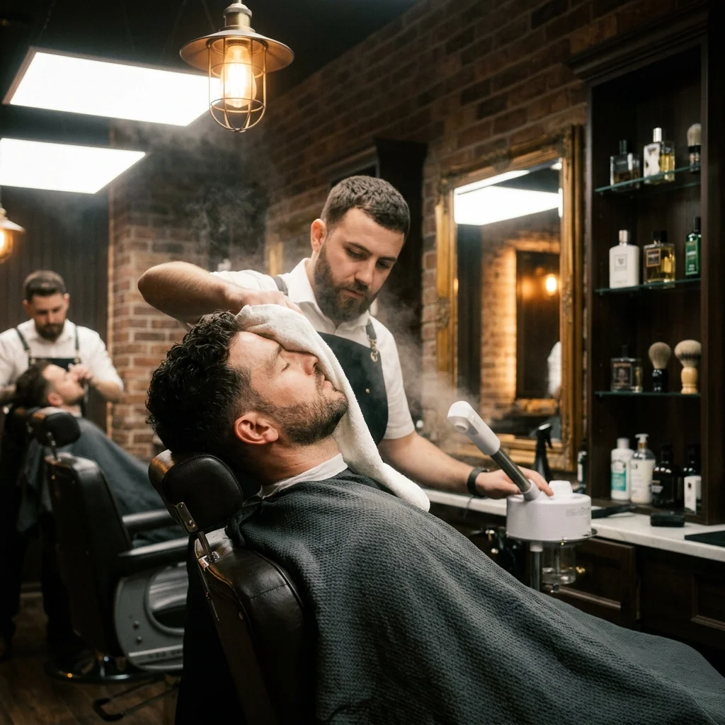 Corte y Barba con Toallas Calientes